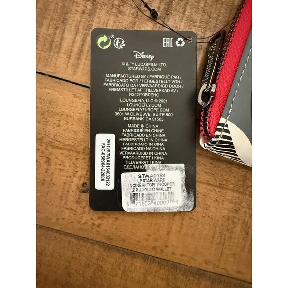 Loungefly Star Wars Wallet Womens Incinerator Trooper Zip Around Faux Leather - Picture 3 of 7